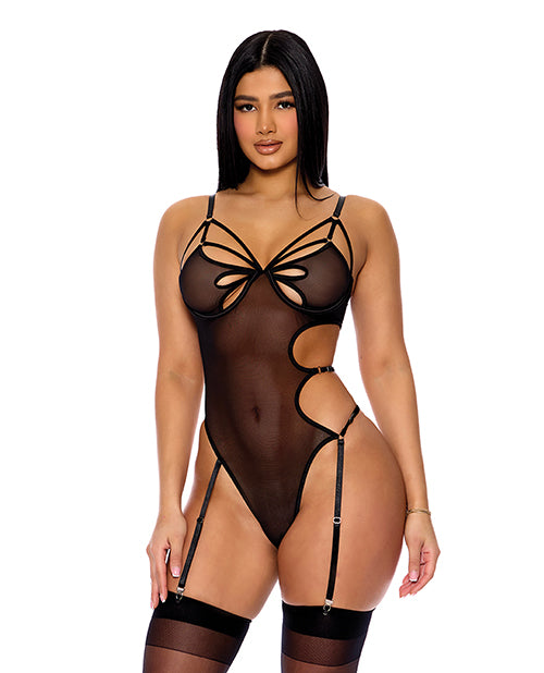 Feeling Butterflies Mesh Teddy w/Garters
