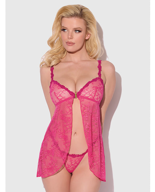 Yvone Lace Babydoll w/Front Closure & G-String 2 pc Set