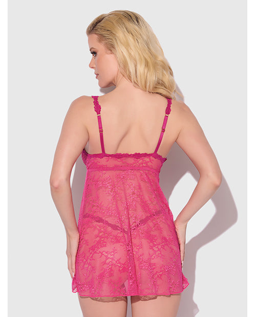 Yvone Lace Babydoll w/Front Closure & G-String 2 pc Set