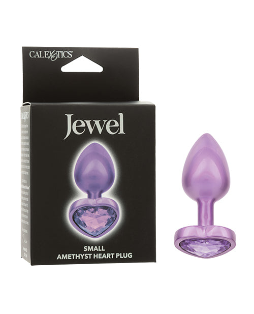 Jewel Amethyst Heart Butt Plug - Purple