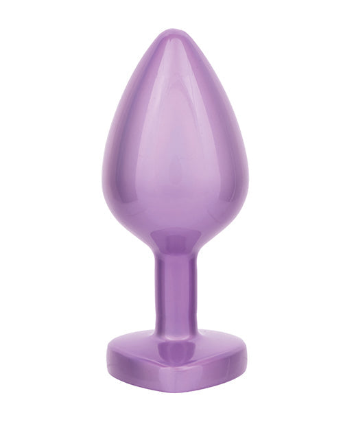 Jewel Amethyst Heart Butt Plug - Purple