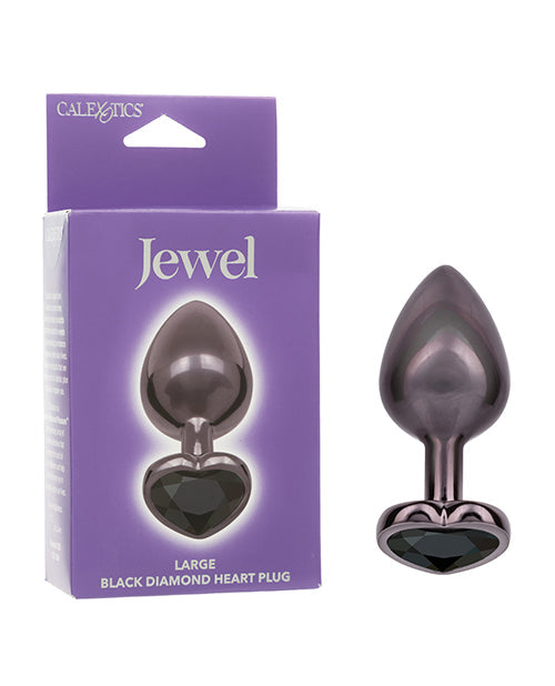 Jewel Black Diamond Heart Butt Plug - Small, Black