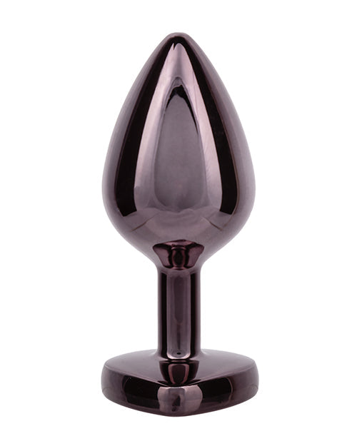 Jewel Black Diamond Heart Butt Plug - Small, Black
